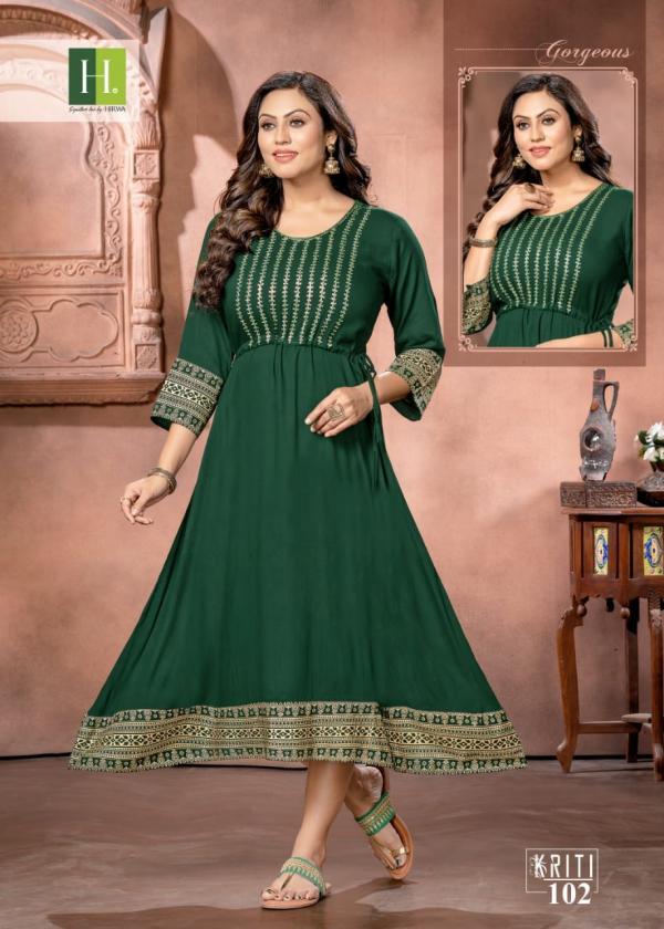 Hirwa Kriti Fancy Wear Designer Plus Size Kurti Collection